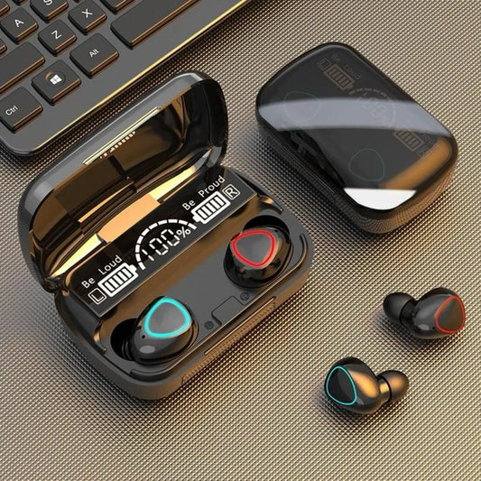 M10 Wireless Headphones Earbuds Touch Control Bluetooth-Compatible 5.1 / 5.0 Earphones Wireless Headset Waterproof 9D Hifi Quality Earbuds LED Display Wireless Earphone With Charging Box Sound Like f9 m90 N35 Best For Gaming Pubg Gym Airdots.